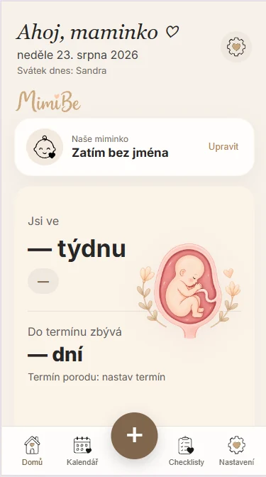MimiBe — Rozhraní aplikace