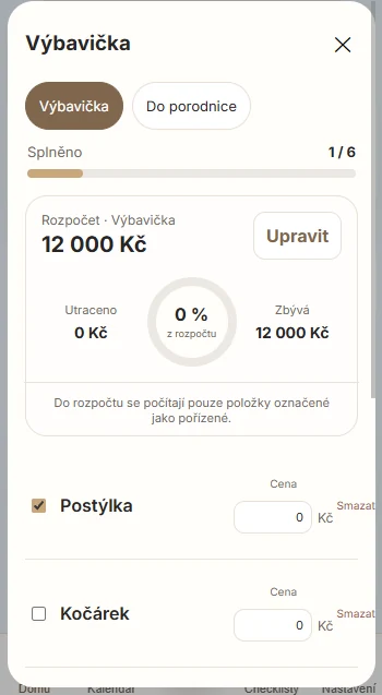 MimiBe — Rozhraní aplikace