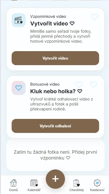 MimiBe — Rozhraní aplikace