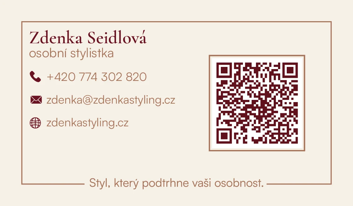 Zdenka Styling — vizitka přední strana